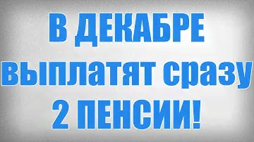 В ДЕКАБРЕ выплатят сразу 2 ПЕНСИИ!